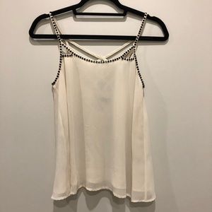 Forever 21 Beaded Cream Tank Top XS
